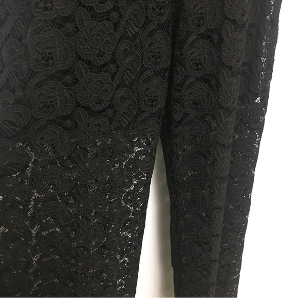 H&M Black Lace Jumpsuit Sheer (lined shorts) plunging neckline so sexy size 4 - Picture 8 of 13